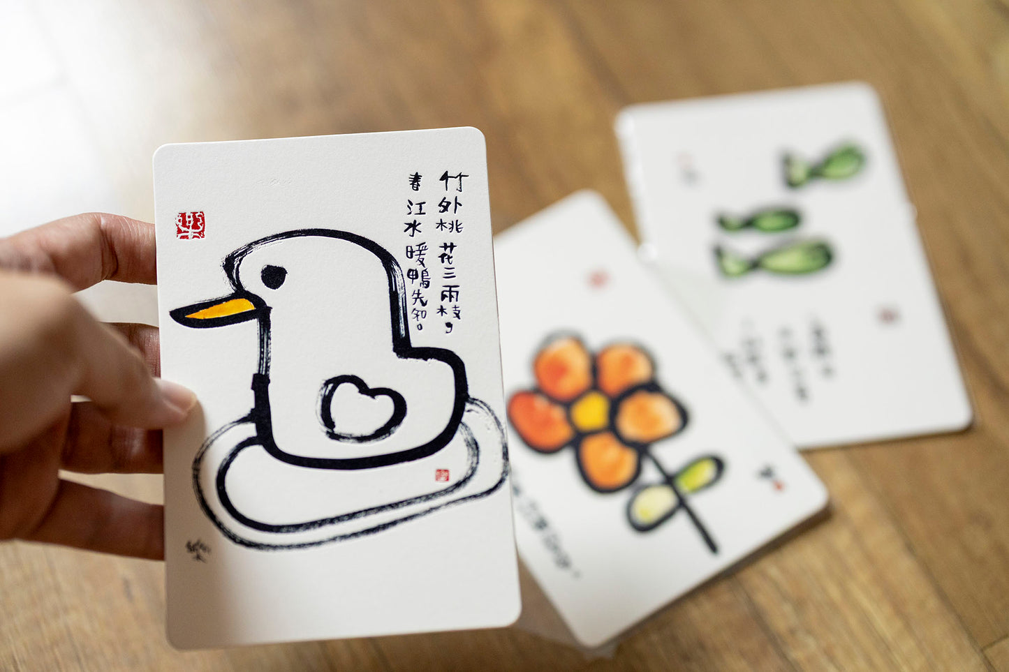 600gsm postcard - illustration + calligraphy by Jun Le