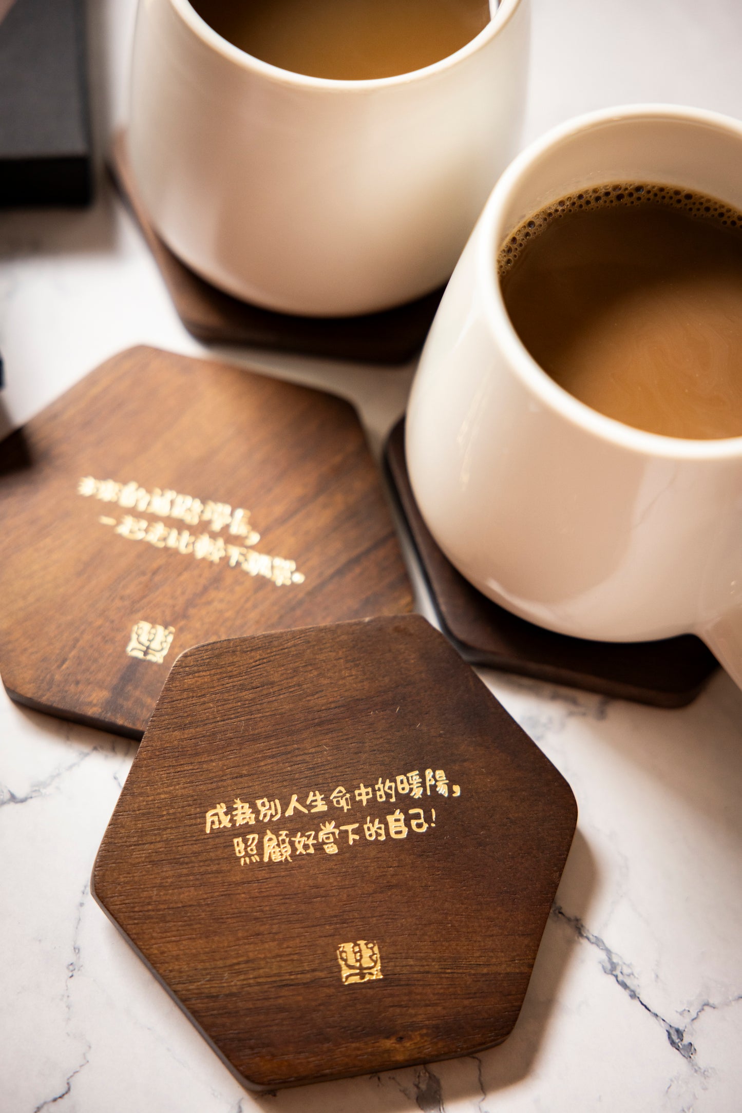 Hexagon Wooden Coaster|六角木杯垫(礼盒装)