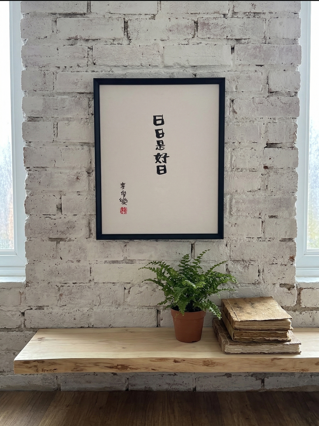 Framed Original Calligraphy – Junlefont 樂樂体