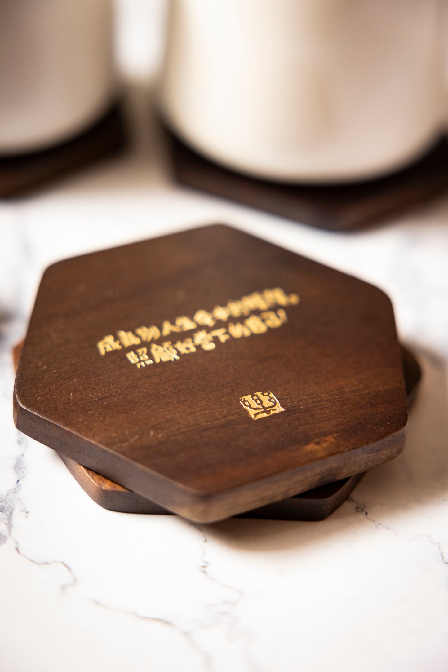 Hexagon Wooden Coaster｜六角木杯垫（礼盒装）